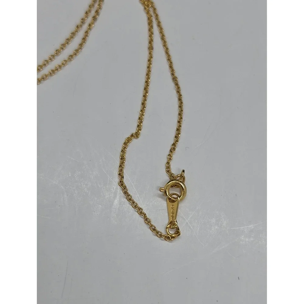 Vintage 1994 Avon Kids Pendant Goldtone Necklace Peppermint Rose Jewelry 16